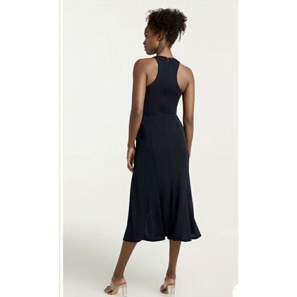 Cinq A Sept Womens Lezlie Crew Neck Sleeveless Midi Sheath Dress Navy Size 4 - Picture 3 of 5